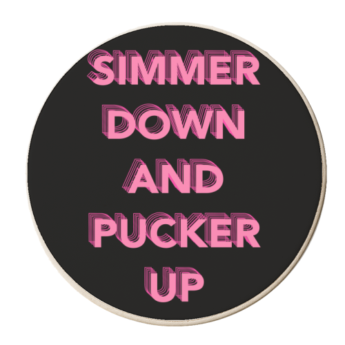 Simmer Down and Pucker Up - personalised beer coaster by Hollie Mills
