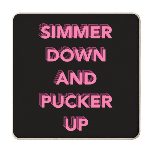 Simmer Down and Pucker Up - personalised beer coaster by Hollie Mills