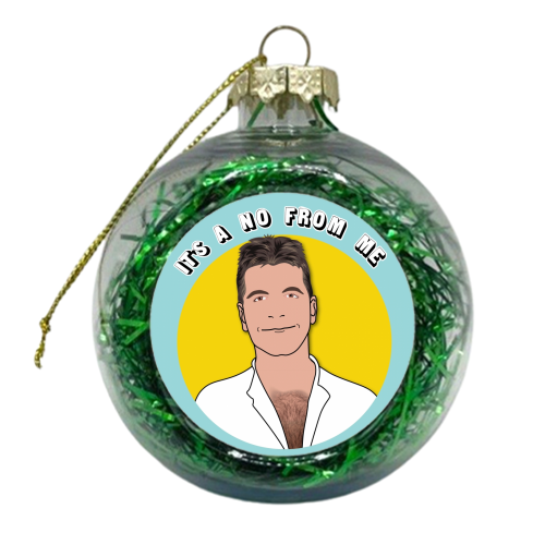 Simon Cowell - ism - xmas bauble by Lizzie Barber
