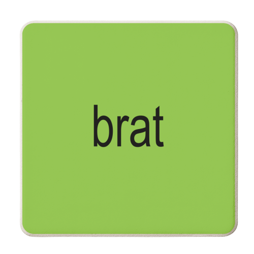 Simple Brat Charli XCX Album Brat Girl Summer Giftware - personalised beer coaster by AbiGoLucky