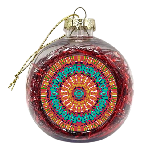 Simple Mandala African Art Inspiration - xmas bauble by Kirsten Star
