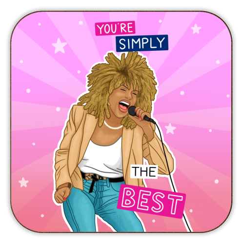 Simply the best - Tina Turner - personalised beer coaster by Loren Grosvenor