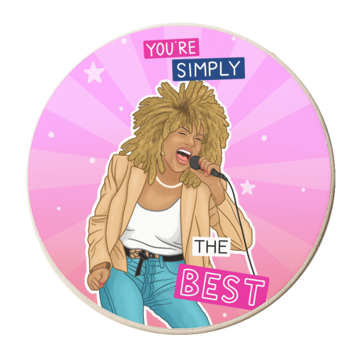 Simply the best - Tina Turner - personalised beer coaster by Loren Grosvenor