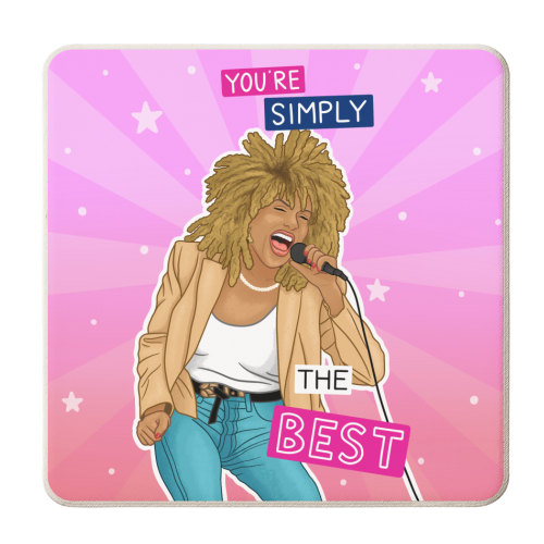 Simply the best - Tina Turner - personalised beer coaster by Loren Grosvenor