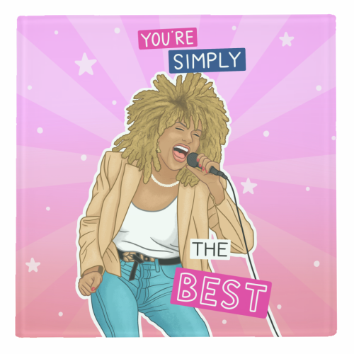 Simply the best - Tina Turner - personalised beer coaster by Loren Grosvenor