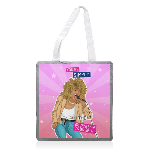 Simply the best - Tina Turner - printed canvas tote bag by Loren Grosvenor