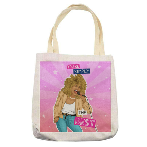 Simply the best - Tina Turner - printed canvas tote bag by Loren Grosvenor