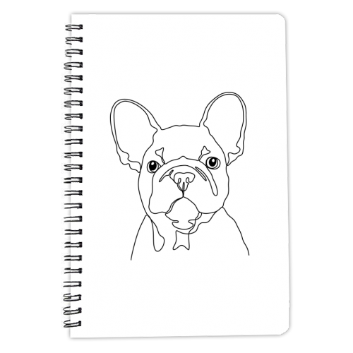 Single line French bulldog illustration - personalised A4, A5, A6 notebook by The Girl Next Draw