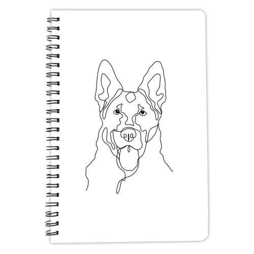 Single line German shepherd illustration - personalised A4, A5, A6 notebook by The Girl Next Draw