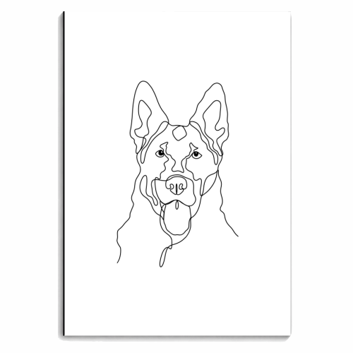 Single line German shepherd illustration - personalised A4, A5, A6 notebook by The Girl Next Draw