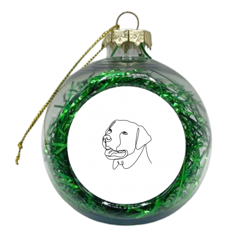 Single line Labrador retriever illustration - xmas bauble by The Girl Next Draw
