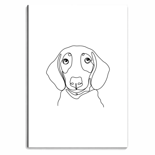 Single line sausage dog illustration - personalised A4, A5, A6 notebook by The Girl Next Draw