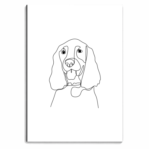 Single line spaniel illustration - personalised A4, A5, A6 notebook by The Girl Next Draw