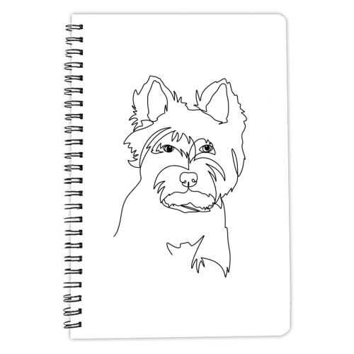Single line west highland terrier illustration - personalised A4, A5, A6 notebook by The Girl Next Draw