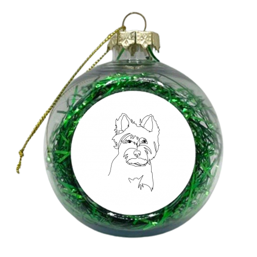 Single line west highland terrier illustration - xmas bauble by The Girl Next Draw
