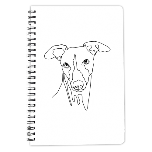 Single line whippet illustration - personalised A4, A5, A6 notebook by The Girl Next Draw