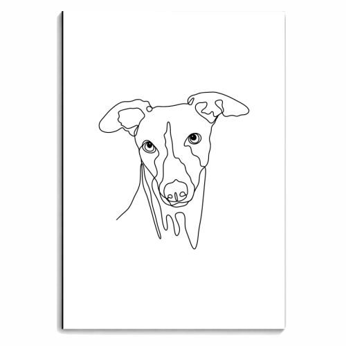 Single line whippet illustration - personalised A4, A5, A6 notebook by The Girl Next Draw