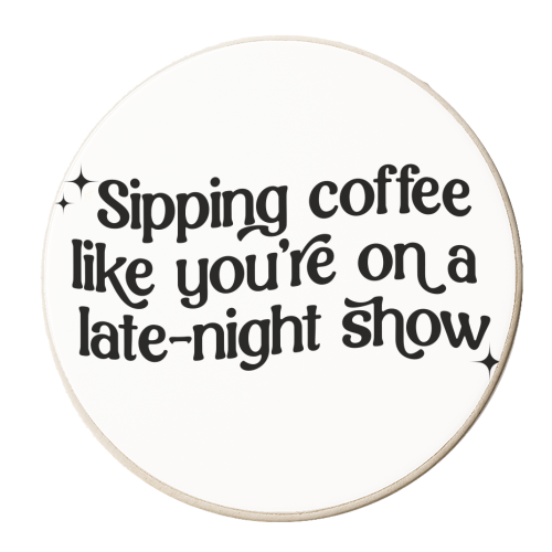 Sipping Coffee - personalised beer coaster by Pink and Pip