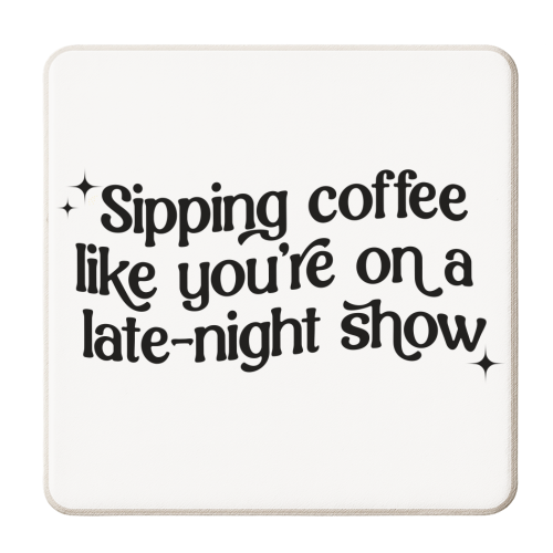 Sipping Coffee - personalised beer coaster by Pink and Pip