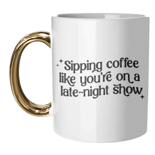 Sipping Coffee - unique mug by Pink and Pip
