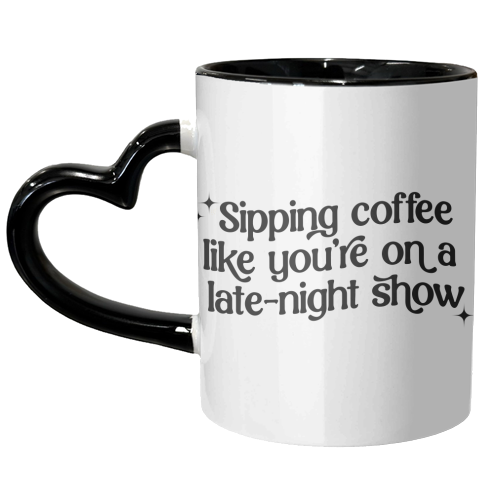 Sipping Coffee - unique mug by Pink and Pip