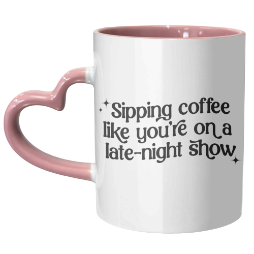 Sipping Coffee - unique mug by Pink and Pip