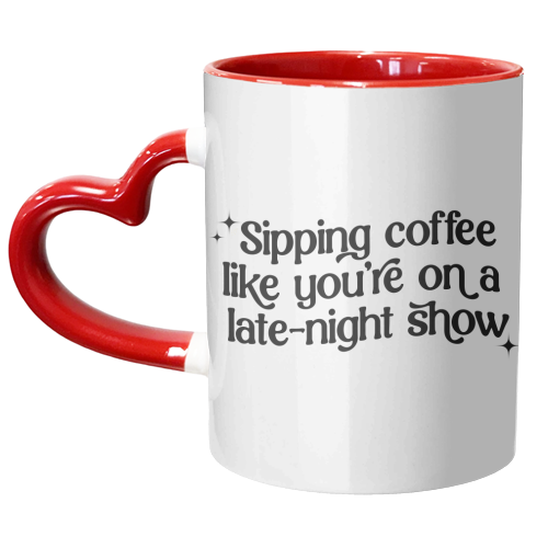Sipping Coffee - unique mug by Pink and Pip