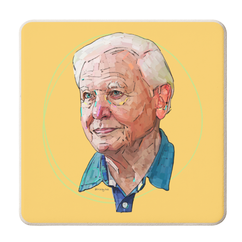 Sir David - personalised beer coaster by Beverley Rae