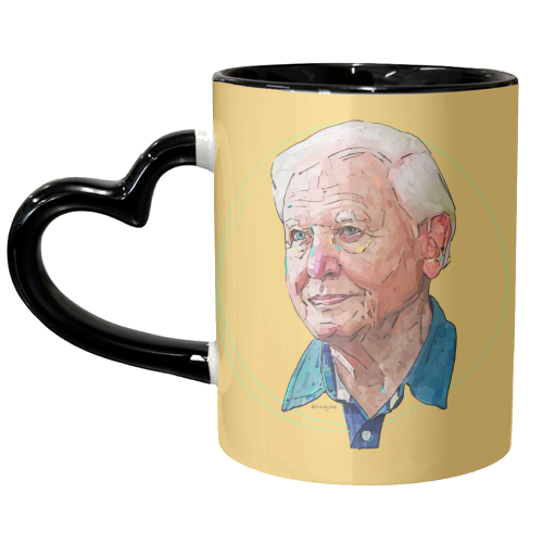 Sir David - unique mug by Beverley Rae