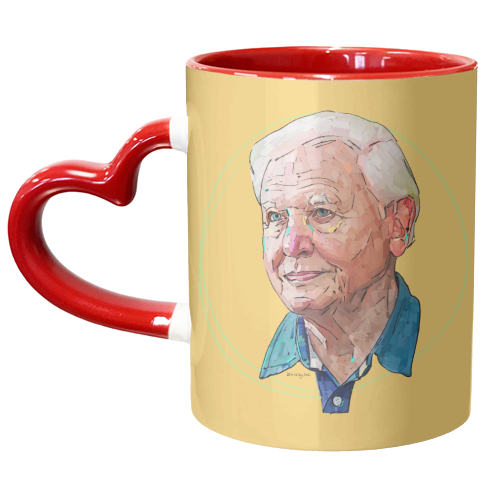 Sir David - unique mug by Beverley Rae