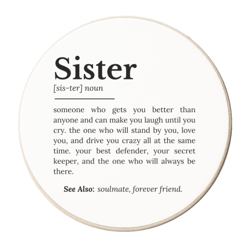 Sister Definition: Best Friend, Confidante - personalised beer coaster by timsal shol