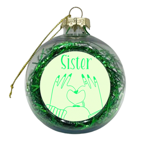 Sister Love - xmas bauble by Lisa Wardle