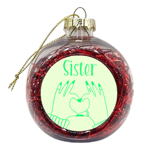 Sister Love - xmas bauble by Lisa Wardle