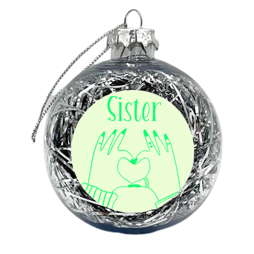 Sister Love - xmas bauble by Lisa Wardle