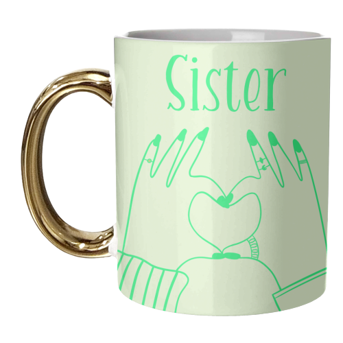 Sister Love - unique mug by Lisa Wardle