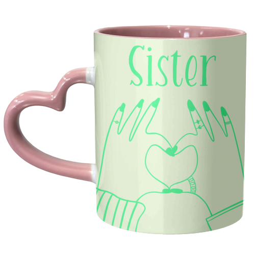 Sister Love - unique mug by Lisa Wardle