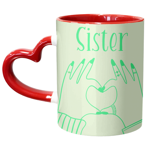 Sister Love - unique mug by Lisa Wardle