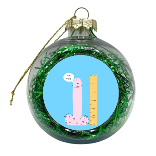 Size Matters - xmas bauble by Adam Regester