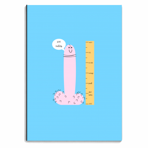 Size Matters - personalised A4, A5, A6 notebook by Adam Regester