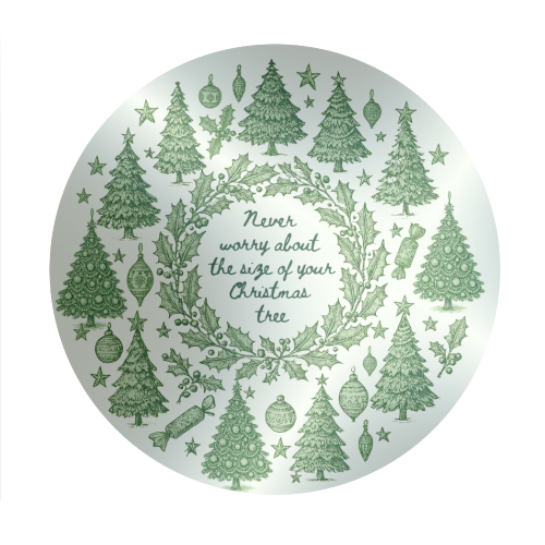 Size of your Christmas Tree - Circle Sticker by Lilly Rose