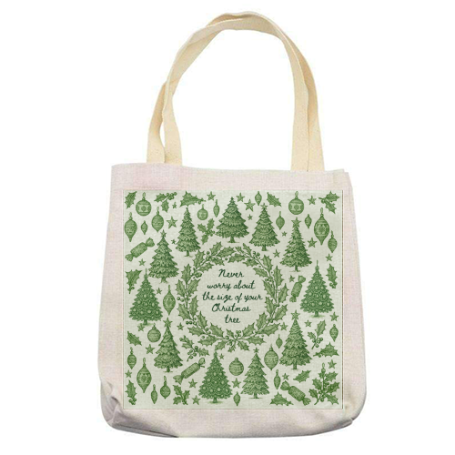 Size of your Christmas Tree - printed canvas tote bag by Lilly Rose