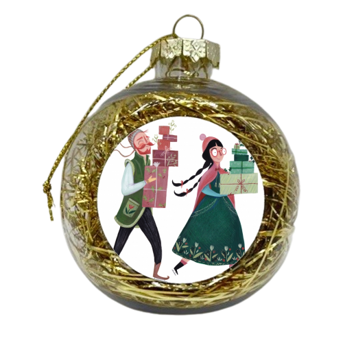 Skating - xmas bauble by Louisa kewell