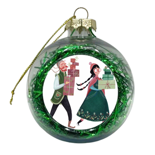 Skating - xmas bauble by Louisa kewell