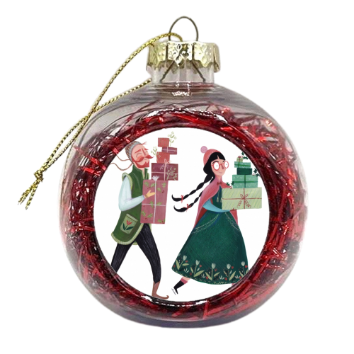 Skating - xmas bauble by Louisa kewell