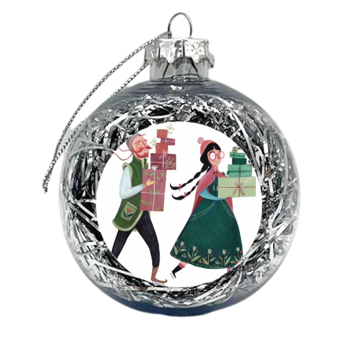 Skating - xmas bauble by Louisa kewell