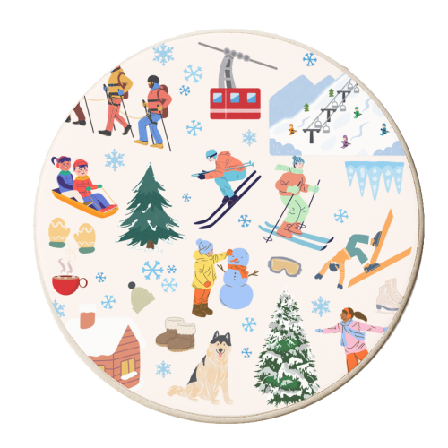 SKI HOLIDAY - personalised beer coaster by Lilly Rose