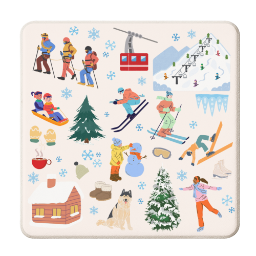 SKI HOLIDAY - personalised beer coaster by Lilly Rose