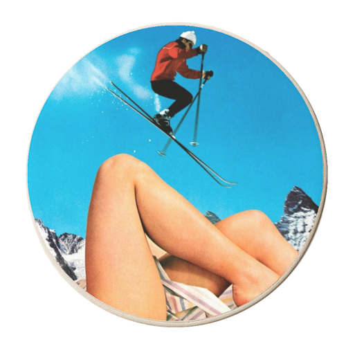 Ski Jump - personalised beer coaster by taudalpoi