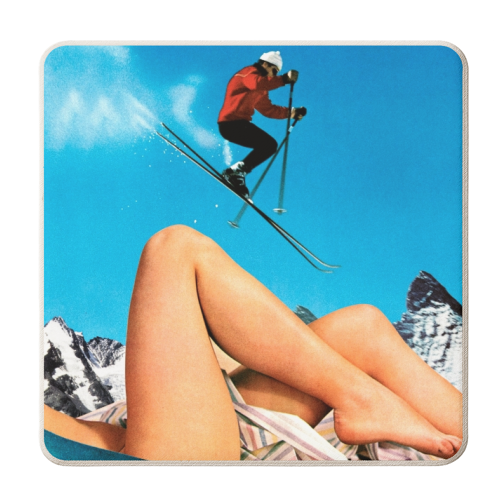 Ski Jump - personalised beer coaster by taudalpoi