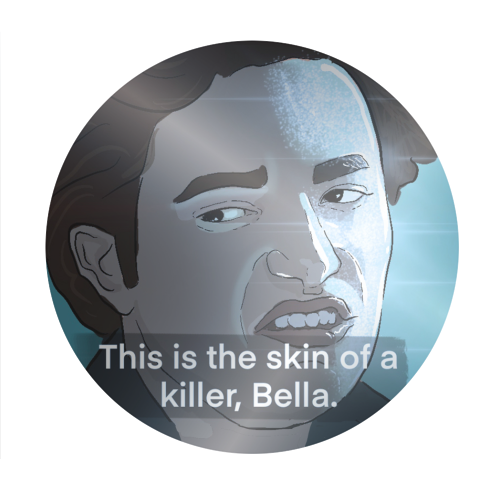 Skin of a killer - Circle Sticker by The Queer Store
